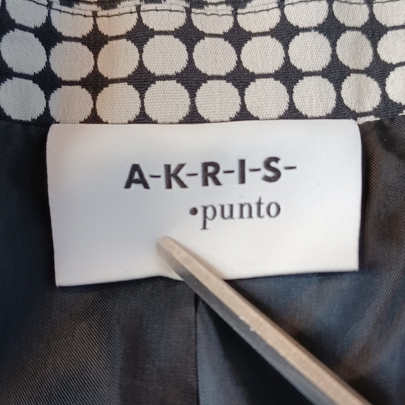 Akris Punto Black & White Sz 4 Office Career Polka Dot Blazer - Picture 8 of 16